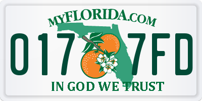 FL license plate 0177FD