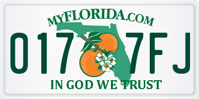 FL license plate 0177FJ