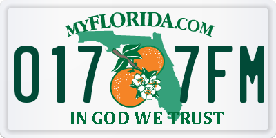 FL license plate 0177FM