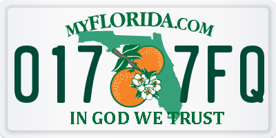 FL license plate 0177FQ