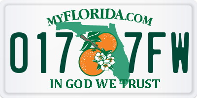 FL license plate 0177FW