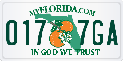 FL license plate 0177GA
