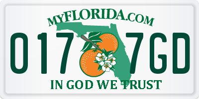 FL license plate 0177GD