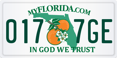 FL license plate 0177GE