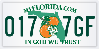 FL license plate 0177GF