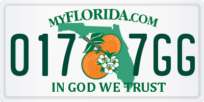 FL license plate 0177GG