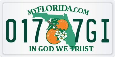 FL license plate 0177GI