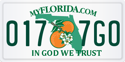 FL license plate 0177GO