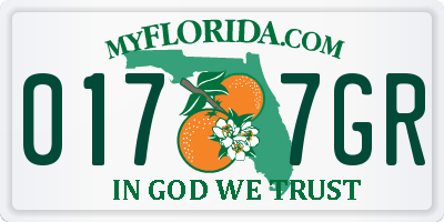 FL license plate 0177GR