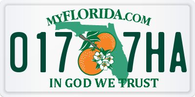 FL license plate 0177HA