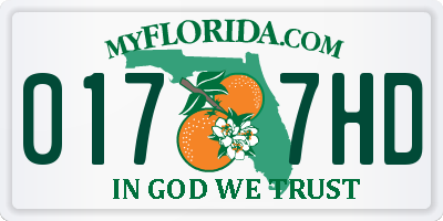 FL license plate 0177HD