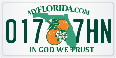 FL license plate 0177HN