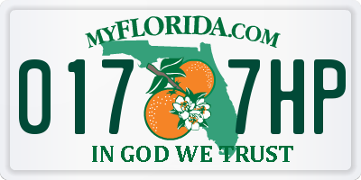 FL license plate 0177HP