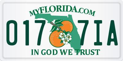 FL license plate 0177IA