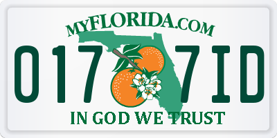 FL license plate 0177ID
