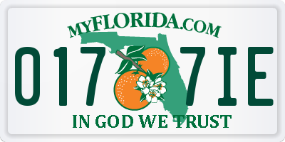 FL license plate 0177IE