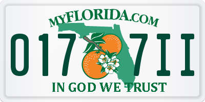 FL license plate 0177II