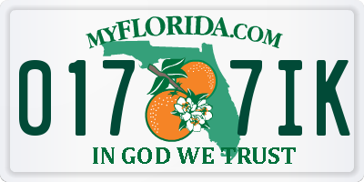 FL license plate 0177IK