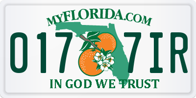 FL license plate 0177IR