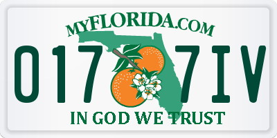 FL license plate 0177IV