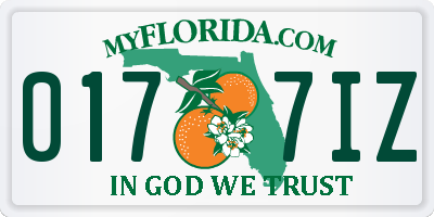 FL license plate 0177IZ