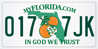 FL license plate 0177JK