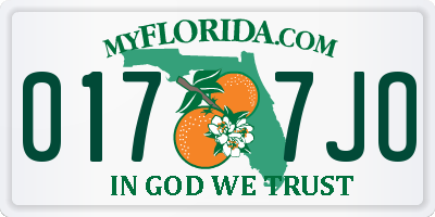 FL license plate 0177JO