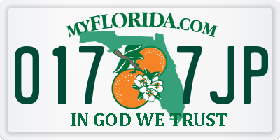 FL license plate 0177JP