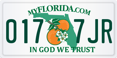 FL license plate 0177JR