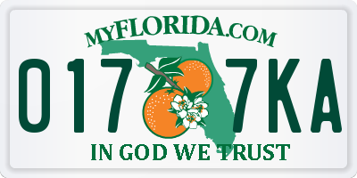 FL license plate 0177KA