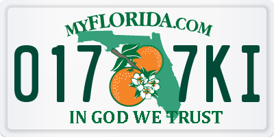 FL license plate 0177KI