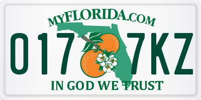 FL license plate 0177KZ
