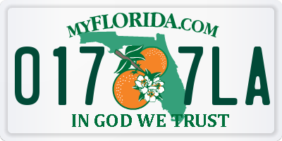 FL license plate 0177LA