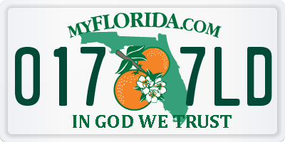 FL license plate 0177LD
