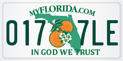 FL license plate 0177LE