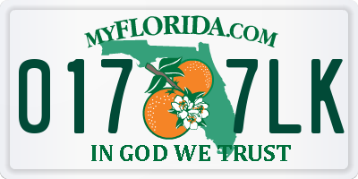 FL license plate 0177LK