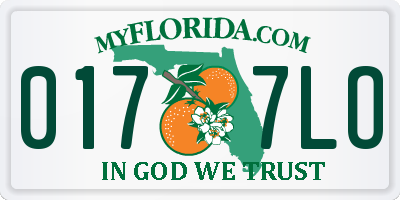 FL license plate 0177LO