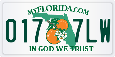 FL license plate 0177LW