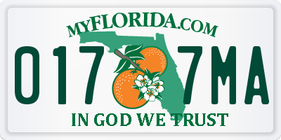 FL license plate 0177MA