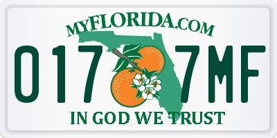 FL license plate 0177MF