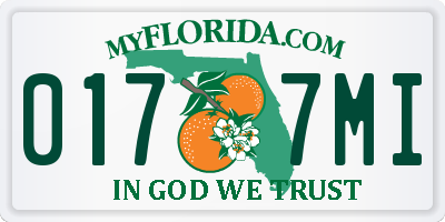 FL license plate 0177MI