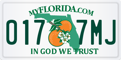 FL license plate 0177MJ