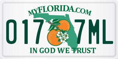 FL license plate 0177ML