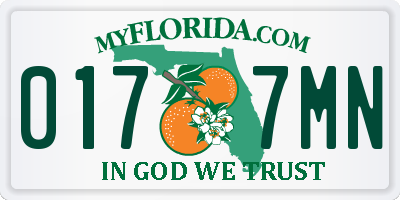 FL license plate 0177MN