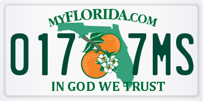 FL license plate 0177MS