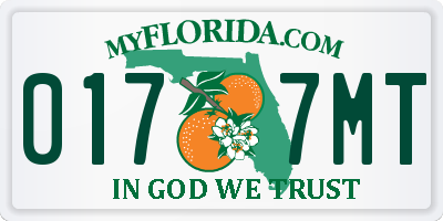 FL license plate 0177MT