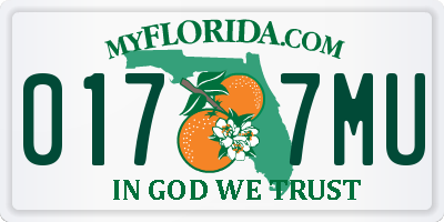FL license plate 0177MU