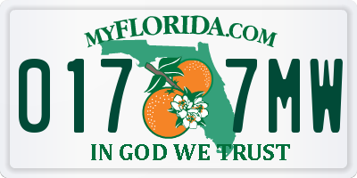 FL license plate 0177MW