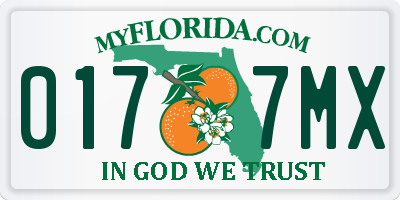FL license plate 0177MX
