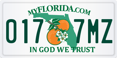 FL license plate 0177MZ